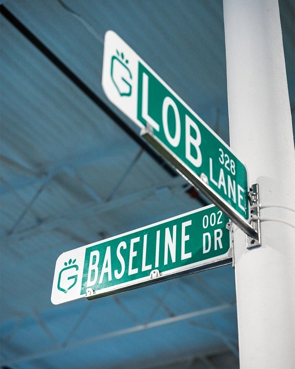 Grove Lob Lane and Baseline Drive signage